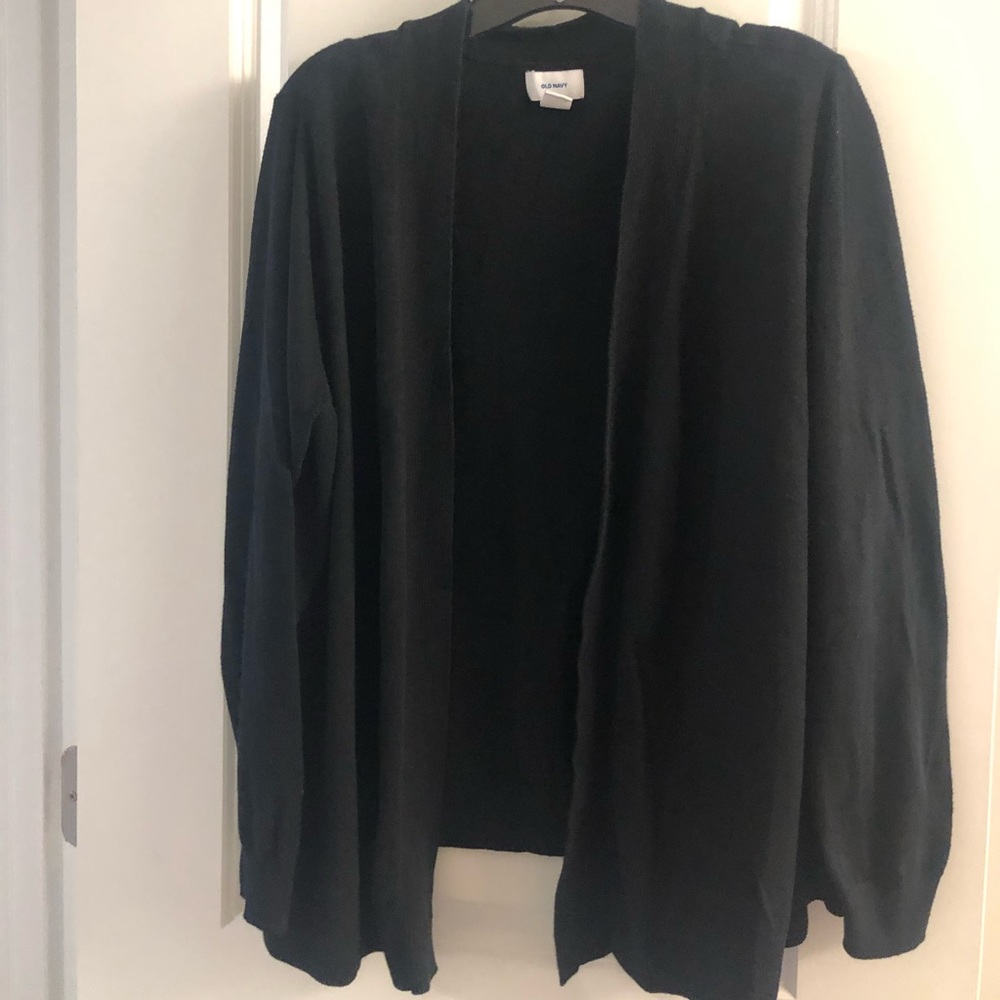 Black 2X Plus Okd Navy Cardigan